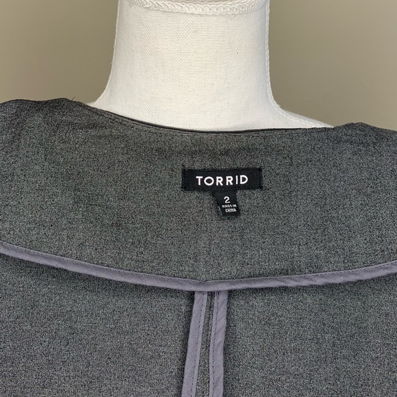 TORRID: Fitted Military Jacket - Charcoal Gray - Hook & Eye Closure 🦆 - Picture 3 of 7